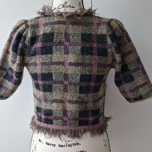 Zara ZARA Cardigan Jacket Top Shirt Blazer Vest Tweed Like Size Small SO… - Picture 4 of 6